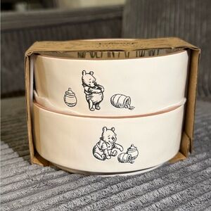 Rae Dunn x Disney Winnie the Pooh - Cream and Tan Stackable Pet Bowls- NWT